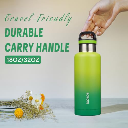 BJPKPK 32oz Insulated Water Bottle Stainless Steel Water Bottle with Handle - color: Bamboo Grove, size: 32 Ounces