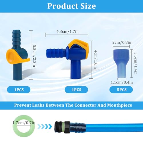 8Pcs Bite Valves Replacement Mouthpieces Set - Compatible with Most Water Bladders and Water Backpacks, Easy to Install Mouthpiece Replacement for Hiking, Biking, Camping Lovers