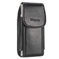 Real Leather Cell Phone Holster Belt Holder Belt Clip Pouch Case - color: Black