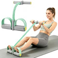 Multifunction Tension Rope, 6-Tube Elastic Yoga Pedal Puller Resistance Band, Natural Latex Tension Rope Fitness Equipment, for Abdomen/Waist/Arm/Leg Stretching Slimming Training - color: Gray Green
