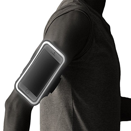 RevereSport Waterproof Armband for iPhone 17/16/15/14/13/12 with Extra Pockets for Keys, Cash and Credit Cards. Running Phone Arm Holder for Sports, Gym Workouts and Exercise - size: 6.1" Screen