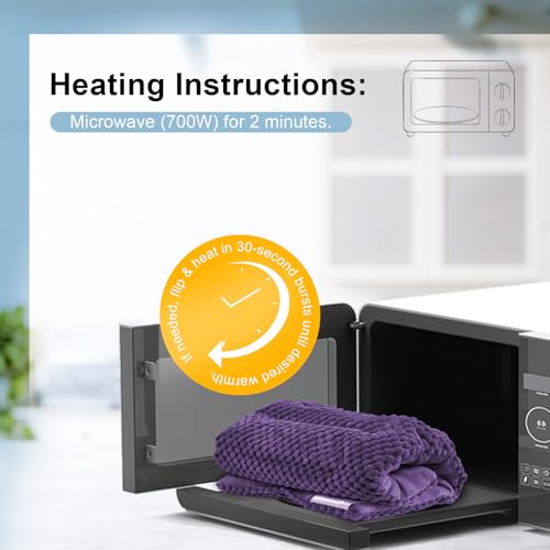 Microwave Heating Pad 16x7 inches Microwavable Heat Pack for Muscle Pain Relief Moist Rice Clay Bean Bag Pack Heat Therapy for Shoulders, Lower Back, Abdomen Cramps Hot Cold Compress Reusable 1.8 LBS - color: Purple