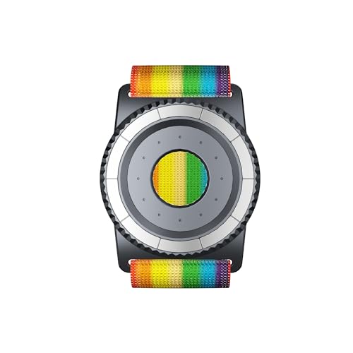 BAISRKE Magnetic Running Phone Holder Wrist Armband for Magsafe Case iPhone & Android - 360° Rotatable Phone Grip (Rainbow & Gunmetal, Regular (fits Wrist/Armband up to 9") - color: Rainbow & Gunmetal, size: Regular (fits Wrist/Armband up to 9")