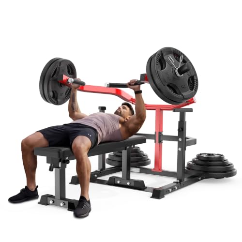 Multi-Function Compact Weight Bench Set Home Gym - color: Red-Black