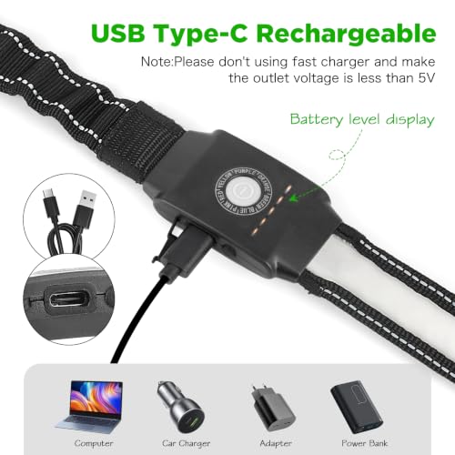 LED Dog Leash Waist Hands Free, Light Up Dog Walking Leash with Pouch - color: Multicolor