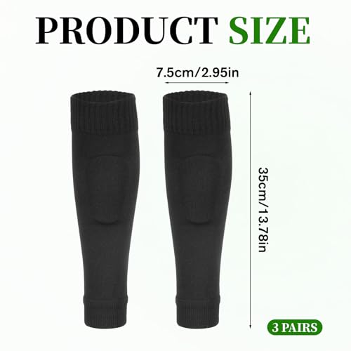 3 Pairs Pre-cut Soccer Sleeves, Leg Sleeves for Soccer, Compatible with Grip Socks Shin Guards Sleeves for Soccer Football