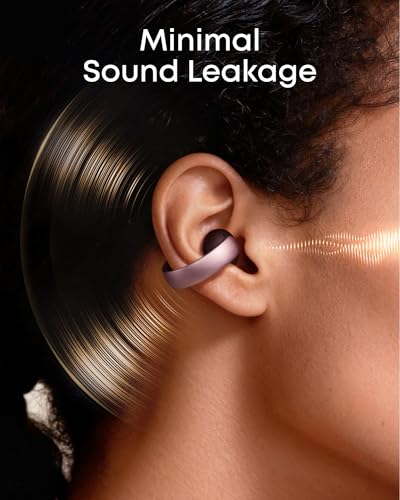 Soundcore AeroClip by Anker Open Ear Earbuds, Clip On Earbuds, Open Ring - color: Rosy Brown
