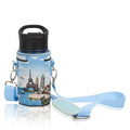 Made Easy Kit Neoprene Water Bottle Carrier Holder with Adjustable Shoulder Strap for Insulating & Carrying Water Container Canteen Flask Available in 5 Sizes (7 Wonders, S (12oz-14oz)) - color: 7 Wonders, size: Small 12oz