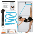 Stretching Strap with Door Anchor for Splits and Flexibility Training - color: Light Blue