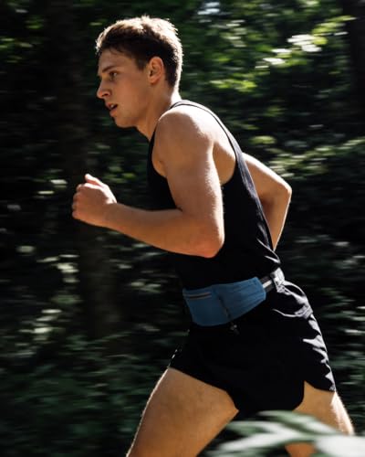 WATERFLY Running Belt Fanny Pack, Runner Race Belt with Bib Clip Dark Blue - color: Dark Blue