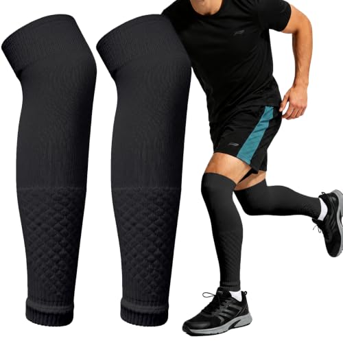 Aegend Soccer Leg Sleeves for Grip Socks, Compression Shin Guard Sleeves - color: Black, size: Medium