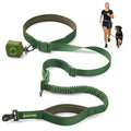 Spark Paws Hands Free Dog Leash - Bungee Waist Belt for Running & Walking - color: Army Green