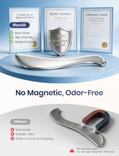 lifechill 304 Stainless Steel Gua Sha & Metal Trigger Point Massage Tool - color: Stainless Steel