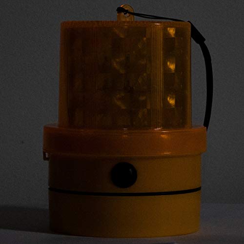 VULCAN Amber LED Emergency Warning Beacon - Portable - Magnetic and Battery-Operated - 24 LEDs - Photocell Technology - Operates in Low Light or Dark Conditions Only - color: Amber