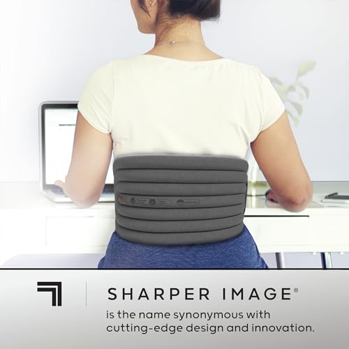 Sharper Image® Hot + Cold Back Wrap, Adjustable Fit, Soothing Heat & Revitalizing Cold Therapy, Portable Ice Pack, Workout Soreness Recovery Compression, Lumbar Heating Pad, Period Cramp Pain Relief