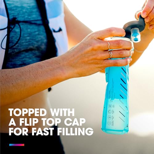 HydraPak UltraFlask Speed - Collapsible Soft Flask Water Bottle for Hydration Vests and Running Packs with Easy Open Cap - style: 500ml Speed - 2 Pack - Without Drink Straw