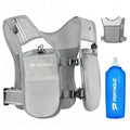 Running Vest for Women Men with 500ml Water Bottle |Adjustable Hydration Vest with Water Bladder |Reflective |Lightweight |Muti-Pockets - color: Grey(17oz Water Bottle)