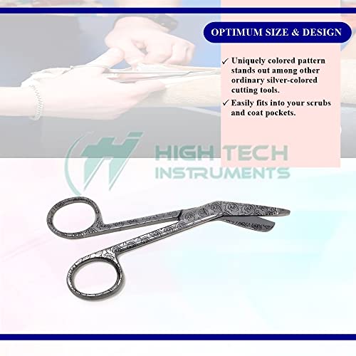 Set of 6 Bandage Scissors 5.5" Long, Nurse Vet Tech Gift - Made of Stainless Steel with Assorted Patterns, First Aid, Used For Cutting Gauze, Tape, Clothing Bandages, Vet Wrap Adhesive Removal - style: Set 3
