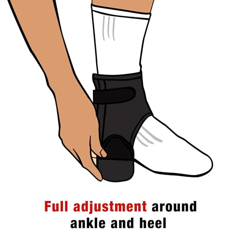 ACE Ankle Brace with Side Stabilizers, Adjustable, Black, 1/Pack - size: 1 Count (Pack of 1)