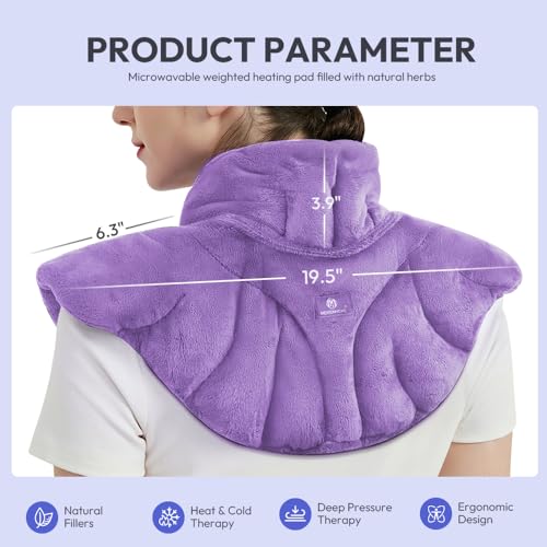 Microwavable Heat Pad for Neck and Shoulders, Warm Compress Wrap, Purple - color: Heat Pad06 -Purple