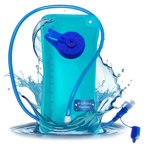 1/1.5L Water Bladder for Hiking Backpack, Wide Mouth, Fill Marks - color: Blue 1.5 L