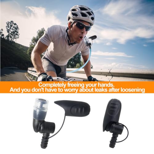 Hydration Bags Bite Valve Mouthpiece Replacement Bite Valve Replacement - style: 2 Pack (Black with Cover)