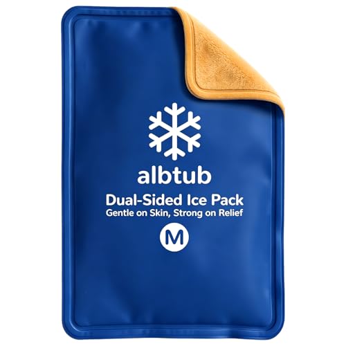 Dual-Sided Ice Pack for Injuries Reusable, 8"×12" Soft Gel Cold Compress - size: Standard M