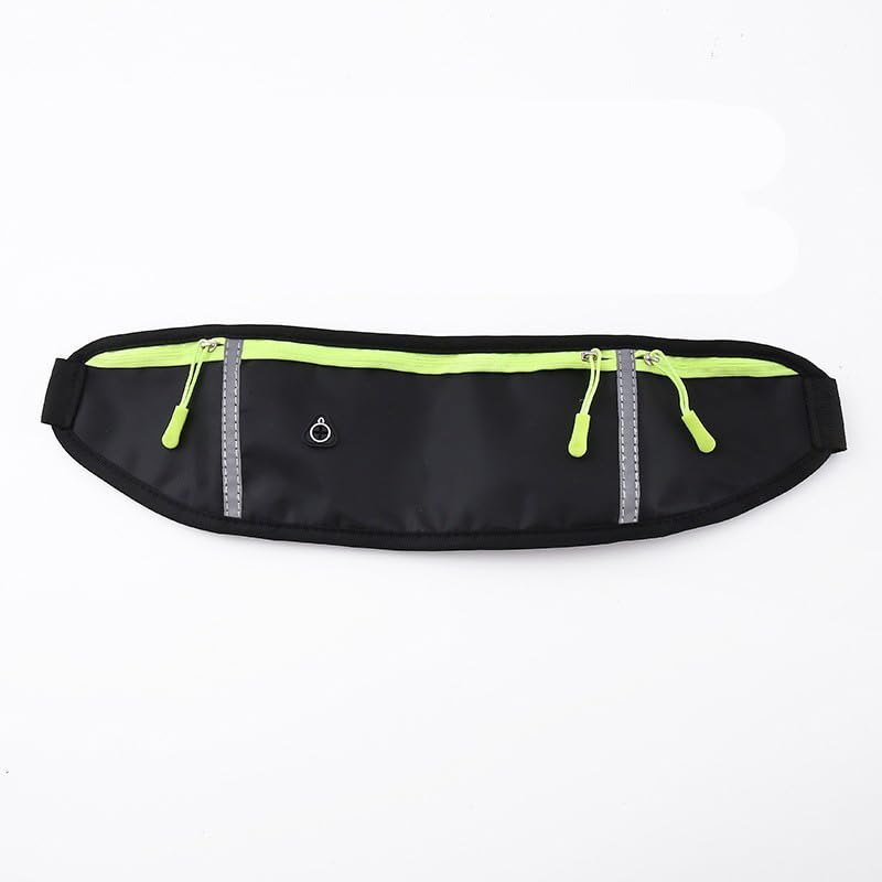Sports Waist Pack with Water Bottle Holder – Reflective Running Belt with Multi Pocket Storage for Cycling and Exercise (Black) - color: Black