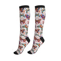 Compression Socks Knee High Circulation Support Socks For Women Men Athletic Running Hiking Cycling - color: Butterfly2