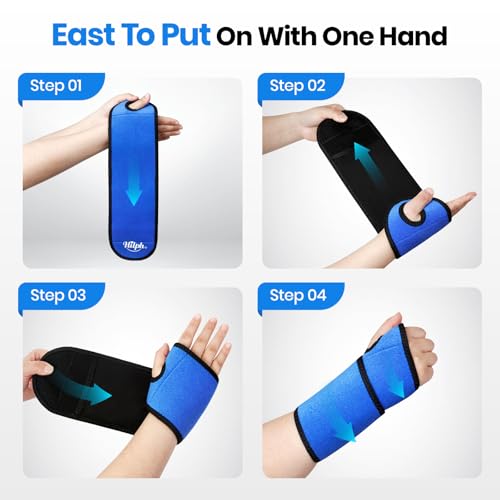 Hilph Wrist Ice Pack Wrap, Carpal Tunnel Relief Wrist Brace with Gel Pack - style: Casual