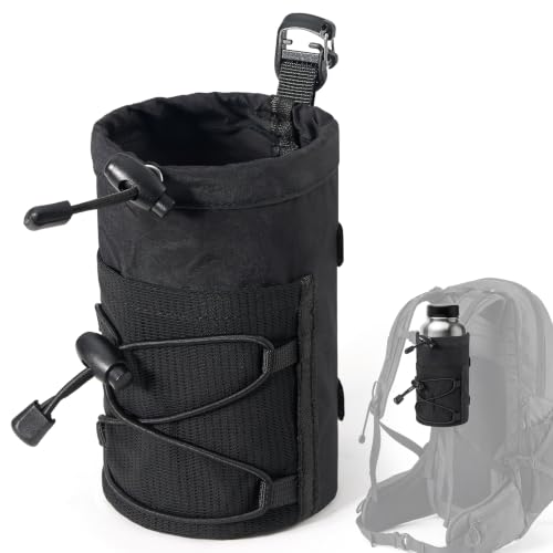 HowFly Water Bottle Holder for Backpack Molle Water Bottle Pouch Bag - color: Black
