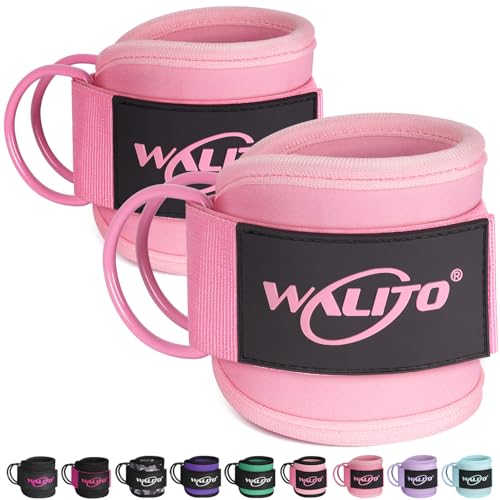 Ankle Straps for Cable Machines, Leg Straps for Glute Kick Back Accessories - color: Pink