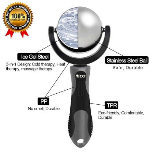iECO Massage Ice Roller Ball Cold & Heat Therapy Plantar Fasciitis Roller - color: Gray & Black