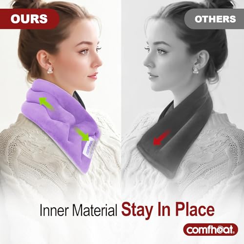 Neck Heating Pad Microwavable for Pain Relief, FSA Eligible HSA - color: Purple