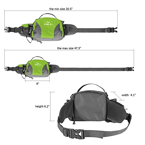 Hiking Fanny Pack Waist Bag with Water Bottle Holder for Men Women Outdoors Walking Running Lumbar Pack Fit iPhone iPod Samsung Phones (Green0005) - color: Green03