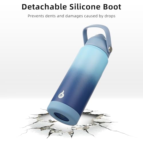 BJPKPK 32oz Insulated Water Bottle, Stainless Steel Bottle with Straw Lid - color: Sky, size: 32 Ounces