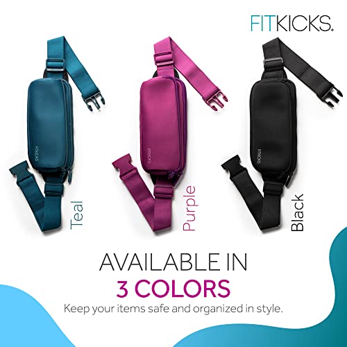 FITKICKS Fitzip Crossbody Fanny Pack, w Adjustable Strap - Black - color: Black