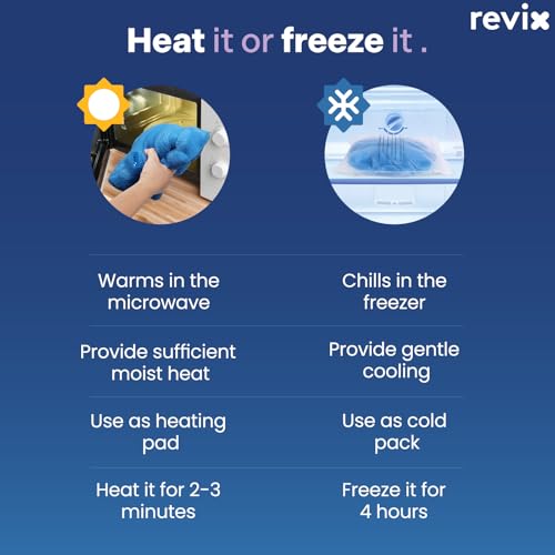 REVIX Microwavable Heating Pad for Neck Shoulder & Back, Moist Heat, Blue - color: Blue