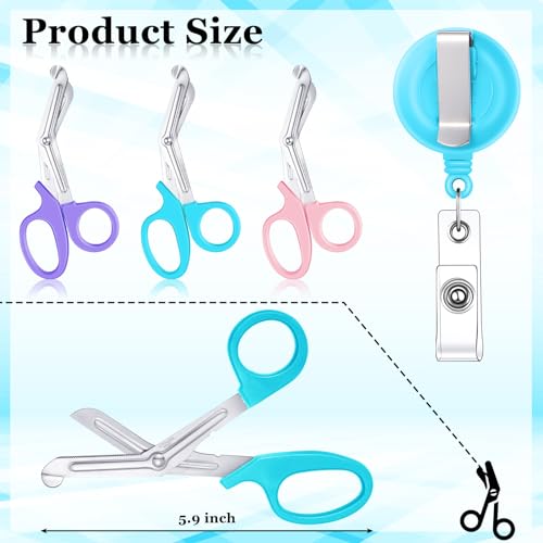 Chumia 3 Pcs Pink Trauma Shears Nurse Bandage Scissor Small Medical Scissor - color: Fresh Color