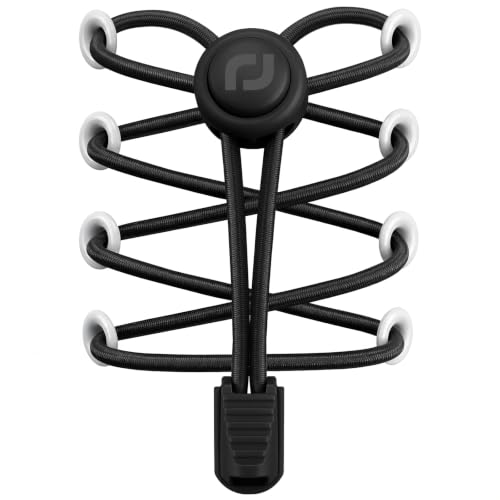 RJ-Sport Tieless Elastic Shoe Laces for Adults and Kids - color: Number 001 - Solid Black