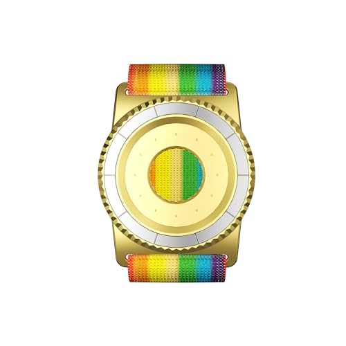 BAISRKE Magnetic Running Armband for MagSafe Case - 360° Rotatable Phone Grip with Adjustable Scent Compartment & Detachable Lanyard Compatible iPhone/Android (Rainbow & Gold) - color: Rainbow&Gold, size: XL (fits Wrist/Armband up to 15")