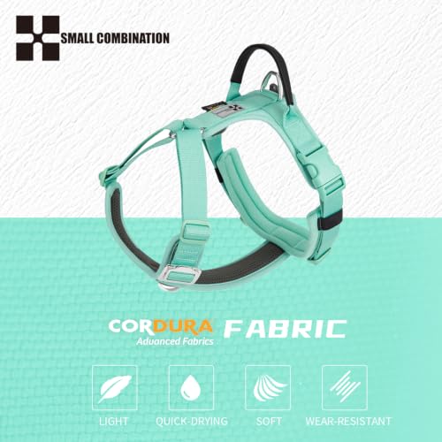 No-Pull Dog Harness Reflective Breathable Adjustable Vest - color: Aqua Green, size: XS