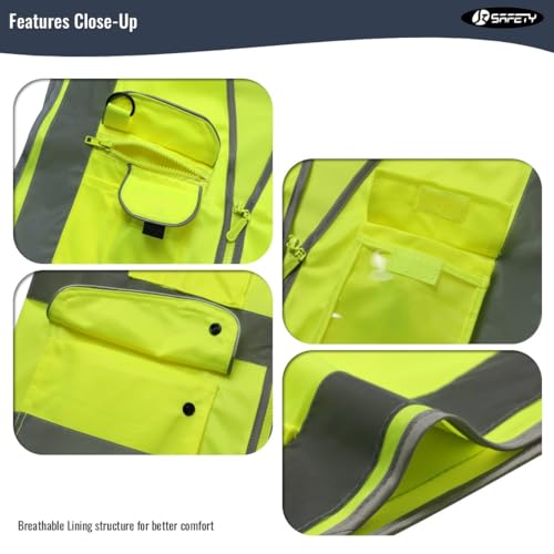 JKSafety 20 Pack Safety Vest for Men Women Reflective JK156 Yellow M - color: 156-yellow, size: Medium