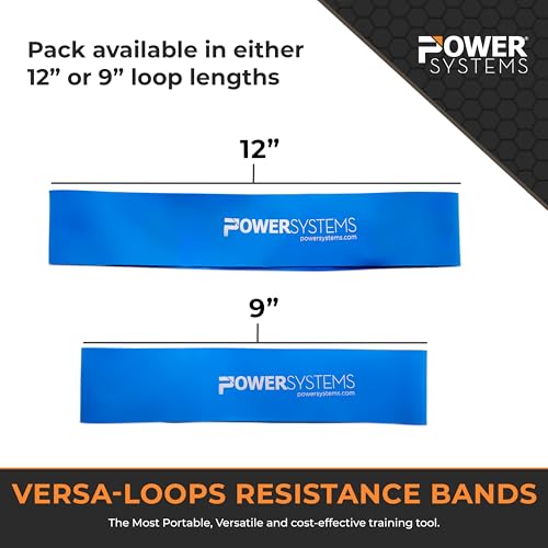 Power Systems Mini Versa Loop – 9" Commercial Grade Exercise Resistance Band for Working Out, Elastic Band for Physical Therapy, Strength, Fitness Training at Home or Gym - style: Heavy
