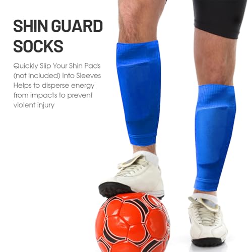 HUIOP Sock,Running Leg Socks, 1 Pair Shin Guard Socks Men Women Soccer Shin Socks Football Calf Sleeves - color: White