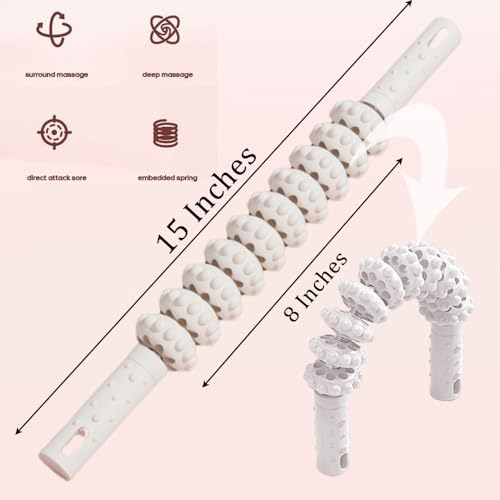 Ouliget Fascia Muscle Roller Flexible Massage Stick,Lymphatic Drainage Massager Handheld,Trigger Point Leg Back Pain Massager Tools for Tightness, Soothing Cramp,Relieve Muscle Stress
