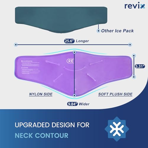 REVIX Neck Ice Pack Wrap Cervical Ice Pack Reusable for Neck and Shoulder - style: Neck Purple-1 Pack