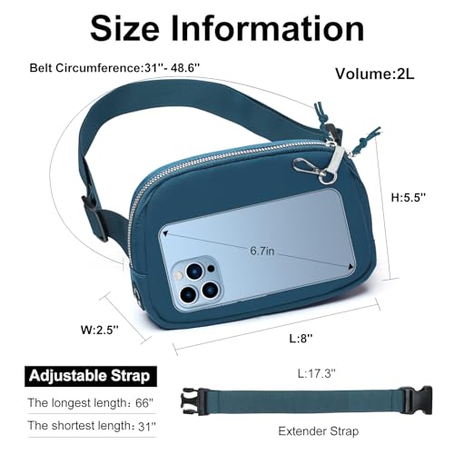 Mini Belt Bag for Women, RFID Small Fanny Pack, Womens Fashion Waist Packs with Extender Strap, Crossbody Bum Bags - color: J05-blue