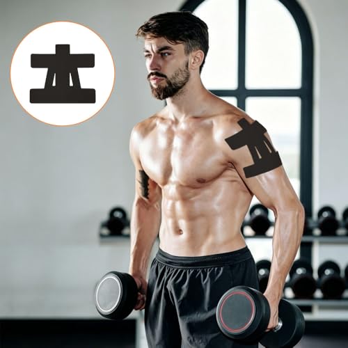 24 Count Kinesiology Tape for Shoulder Precut, Shoulder Tape for Pain Relief, Waterproof Breathable Elastic Shoulder Tape Kinesiology Support for Rotator Cuff, Daily Use and Sports