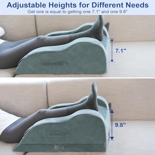 KingPavonini Adjustable Leg Elevating Pillow and Ankle Foot Ice Pack Wrap